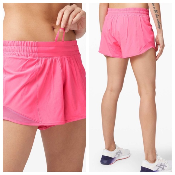 SOLD Lululemon Hotty Hot Short Dark Prism Pink 4” - Picture 1 of 5